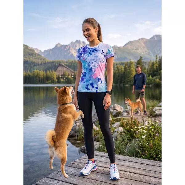  Tricou funcțional premium pentru femei ALTISPORT VOJ/ALW055TR01 VIOLET/ALBASTRU 