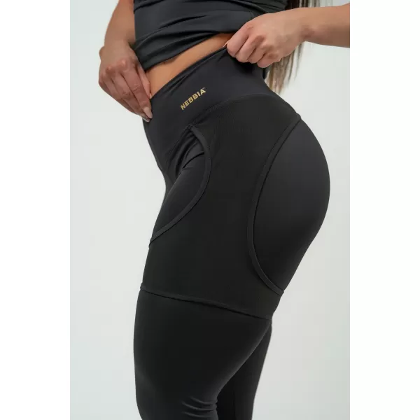  Jambiere sport de damă cu plasă INTENSE 838 Gold BLACK/GOLD Nebbia 