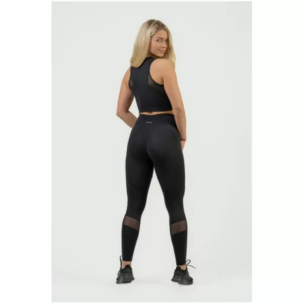  Crop top damă cu susținere ridicată INTENSE Mesh 842 BLACK Nebbia 