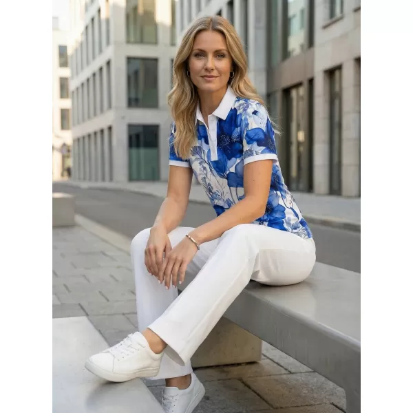  Tricou funcțional pentru femei cu guler premium ALTISPORT VOJ/ALW102TR05 NAVY/ALB 