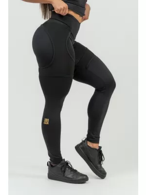 Jambiere sport de damă cu plasă INTENSE 838 Gold BLACK/GOLD Nebbia