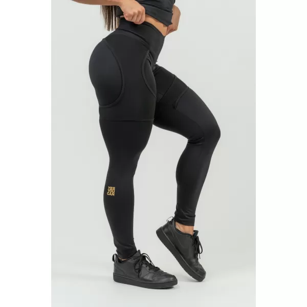  Jambiere sport de damă cu plasă INTENSE 838 Gold BLACK/GOLD Nebbia 