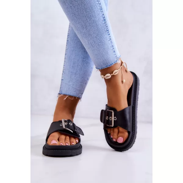  Papuci de modă pentru femei BIG STAR JJ274A307 BLACK Pantofi Big Star 