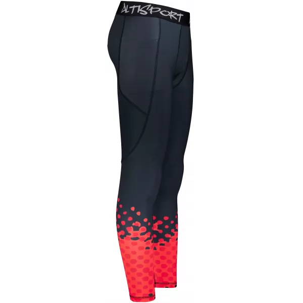  Jambiere sport lungi premium pentru bărbați ALTISPORT VOJ/ALM109LEG01 ROȘU/NEGRU 