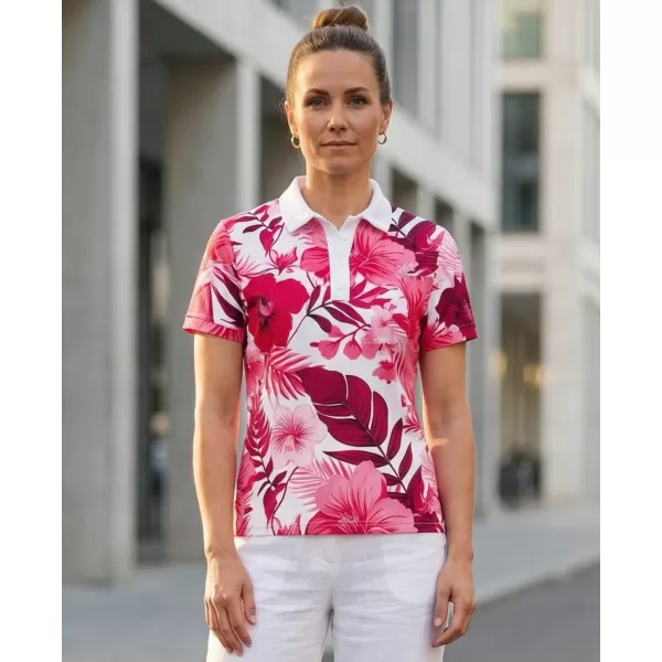  Tricou funcțional pentru femei cu guler premium ALTISPORT VOJ/ALW111TR05 FLORI ROZ 