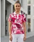 Tricou funcțional pentru femei cu guler premium ALTISPORT VOJ/ALW111TR05 FLORI ROZ
