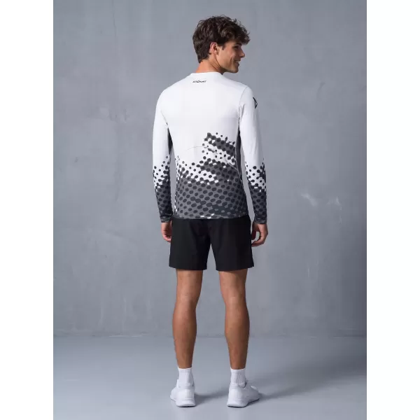  Tricou de compresie funcțională pentru bărbați cu premium cu mânecă lungă ALTISPORT VOJ/ALM109TR03 ALB 