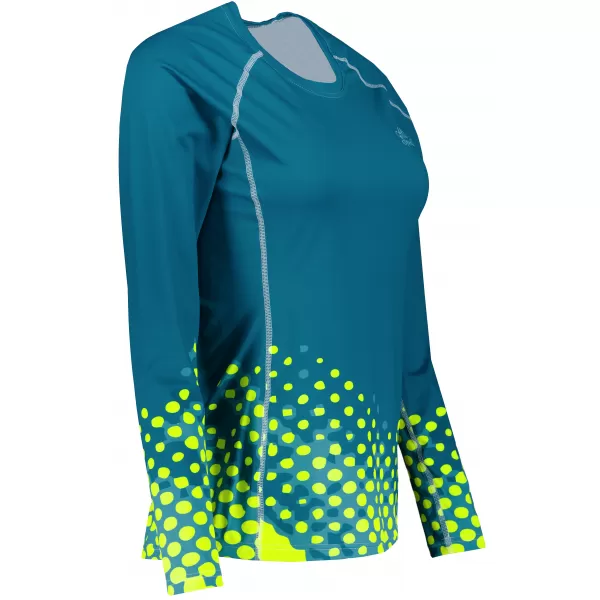  Tricou funcțional pentru femei cu mâneci lungi premium ALTISPORT VOJ/ALW109TR03 EMERALD/FLUO YELLOW 