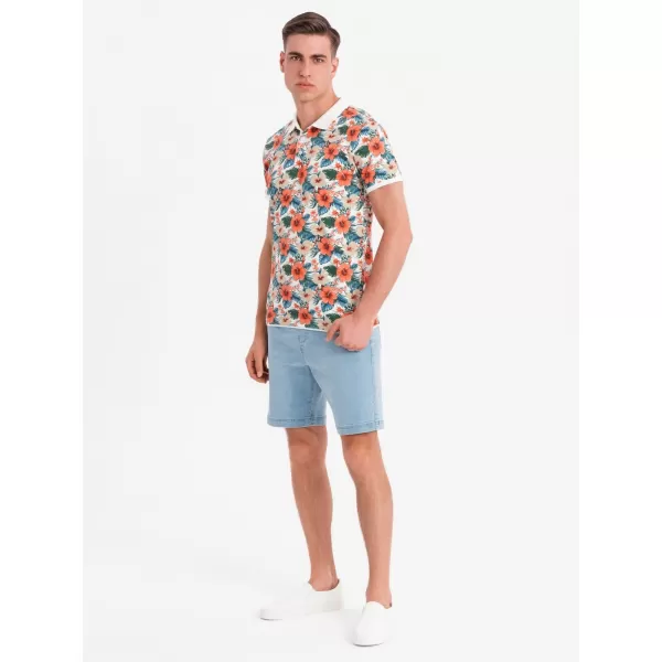  Tricou pentru bărbați OMBRE OM-POSS-0149 ALB 