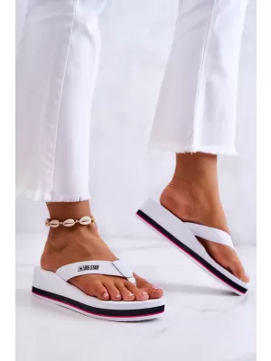 Flip-flops pentru femei BIG STAR JJ274A333 WHITE Big Star Pantofi
