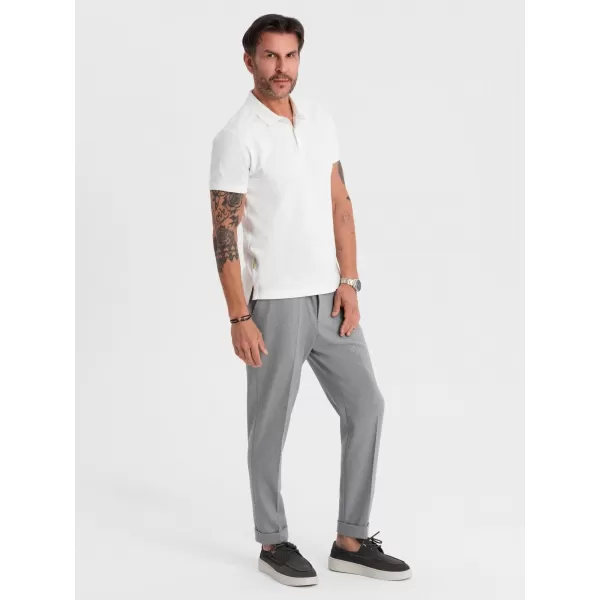  Tricou pentru bărbați OMBRE OM-POSS-0103 ECRU 