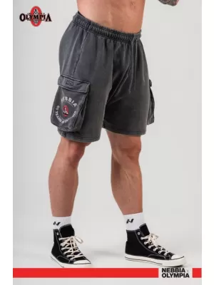 Pantaloni scurți cargo largi spălați LEGACY 787 BLACK Nebbia