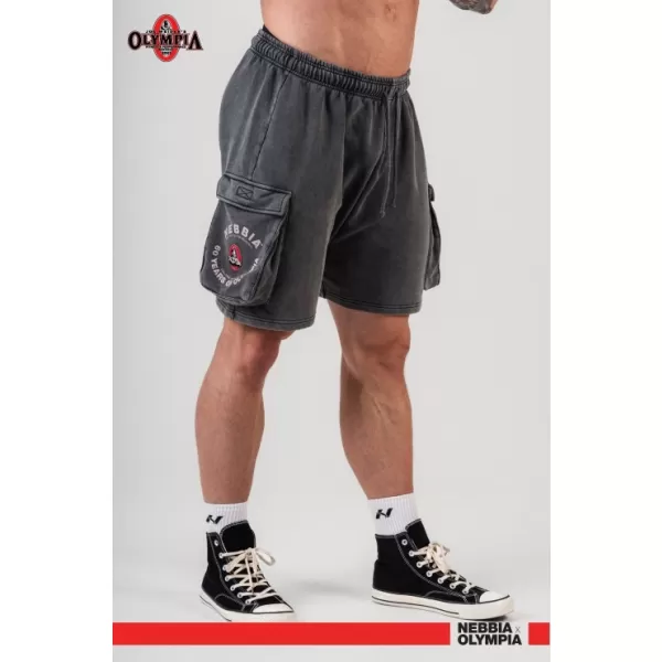  Pantaloni scurți cargo largi spălați LEGACY 787 BLACK Nebbia 