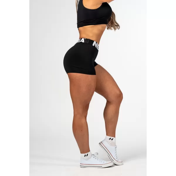  Pantaloni scurți fitness cu talie înaltă GLUTE PUMP 240 BLACK Nebbia 
