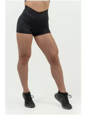 Pantaloni scurți de compresie cu talie înaltă de damă INTENSE Leg Day 832 BLACK Nebbia