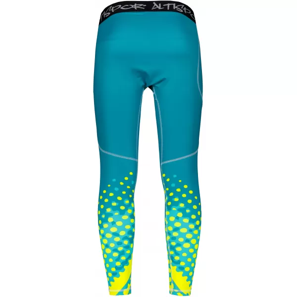  Jambiere sport lungi premium pentru bărbați ALTISPORT VOJ/ALM109LEG01 SMARALD-FLUO 