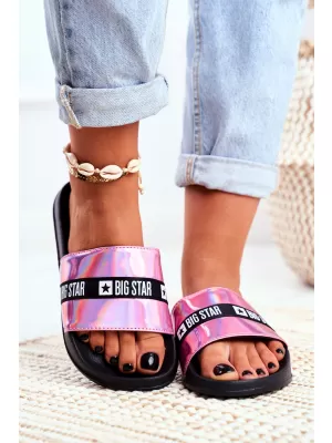 Papuci de moda dama BIG STAR GG274008 ROZ Pantofi Big Star