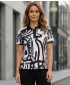 Tricou funcțional pentru femei cu guler premium ALTISPORT VOJ/ALW111TR05 ALB-NEGRU