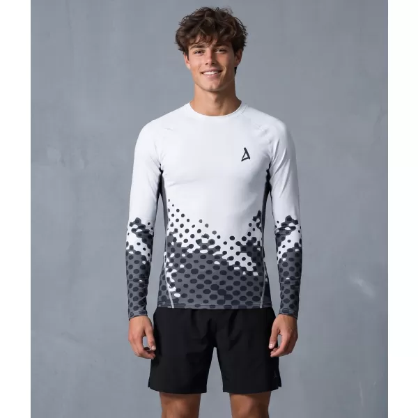  Tricou de compresie funcțională pentru bărbați cu premium cu mânecă lungă ALTISPORT VOJ/ALM109TR03 ALB 