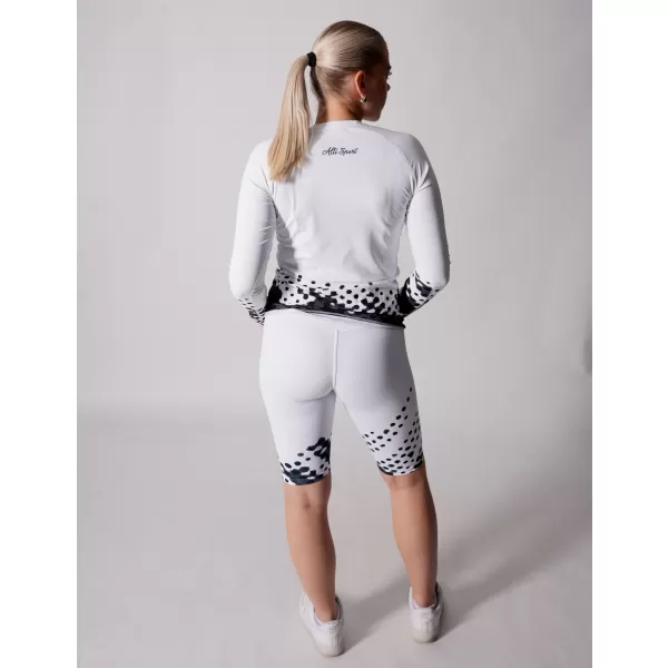  Tricou funcțional pentru femei cu mâneci lungi premium ALTISPORT VOJ/ALW109TR03 ALB -ȘI -BLACK 