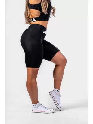 Pantaloni scurți pentru ciclism GYM THERAPY 628 BLACK Nebbia 10 inch cu talie înaltă