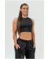 Crop top damă cu susținere ridicată INTENSE Mesh 842 BLACK Nebbia