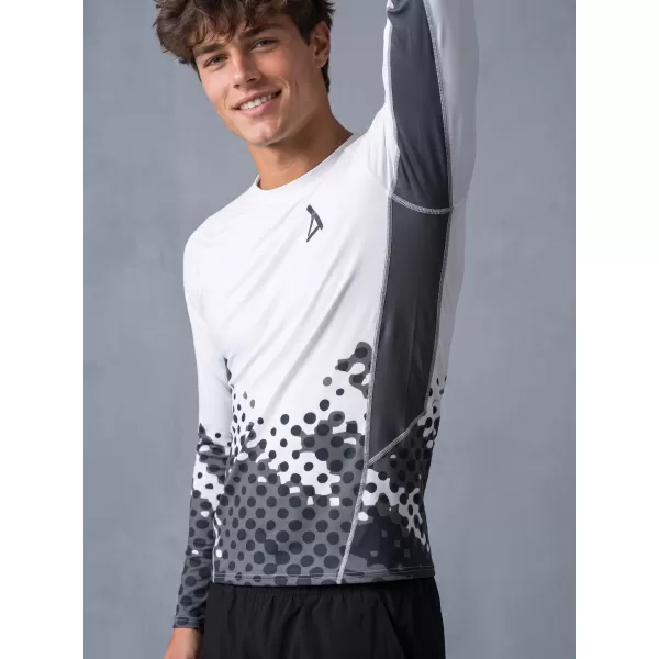  Tricou de compresie funcțională pentru bărbați cu premium cu mânecă lungă ALTISPORT VOJ/ALM109TR03 ALB 
