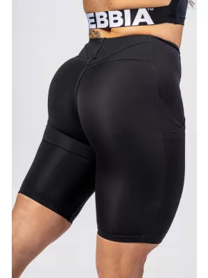 Pantaloni scurți pentru ciclism GYM THERAPY 628 BLACK Nebbia 10 inch cu talie înaltă