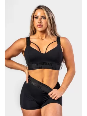 Sutien sport de damă cu întărire INTENSE Iconic 844 BLACK Nebbia