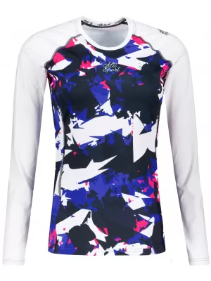 Tricou funcțional pentru femei cu mâneci lungi premium ALTISPORT VOJ/ALW110TR03 VIOLET -WHITE