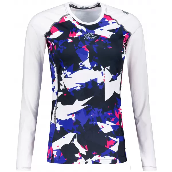  Tricou funcțional pentru femei cu mâneci lungi premium ALTISPORT VOJ/ALW110TR03 VIOLET -WHITE 