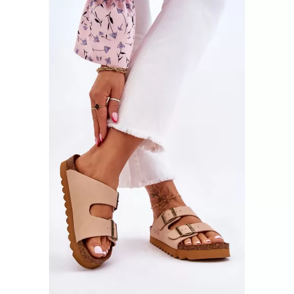  Papuci dama BIG STAR LL274745 BEJ Pantofi Big Star 