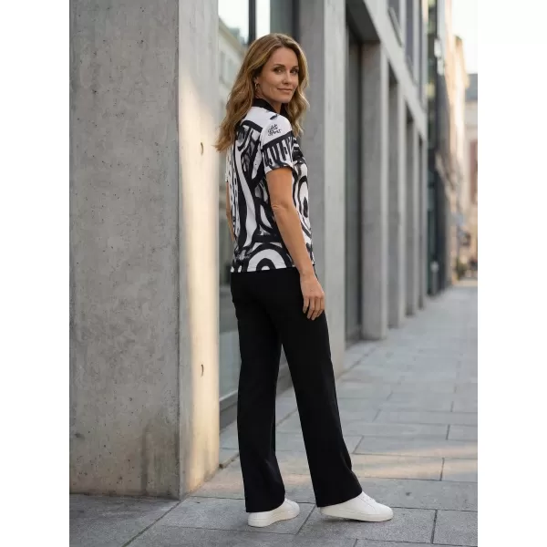  Tricou funcțional pentru femei cu guler premium ALTISPORT VOJ/ALW111TR05 ALB-NEGRU 
