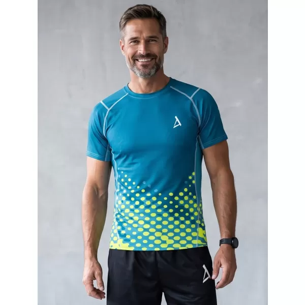  Compresia funcțională a bărbaților T -thirt premium ALTISPORT VOJ/ALM109TR04 EMERALD-FLUO 