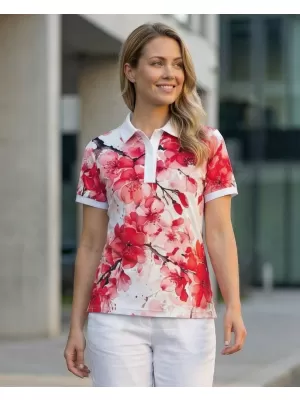 Tricou funcțional pentru femei cu guler premium ALTISPORT VOJ/ALW102TR05 ROZ/ALB