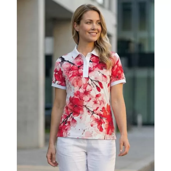  Tricou funcțional pentru femei cu guler premium ALTISPORT VOJ/ALW102TR05 ROZ/ALB 