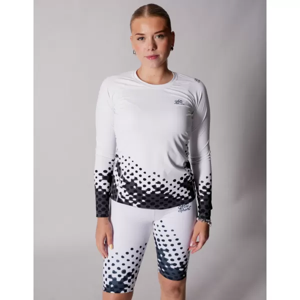 Tricou funcțional pentru femei cu mâneci lungi premium ALTISPORT VOJ/ALW109TR03 ALB -ȘI -BLACK 