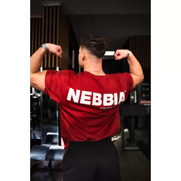 Tricou supradimensionat GYM ESSENTIALS 381 DARK RED Nebbia 