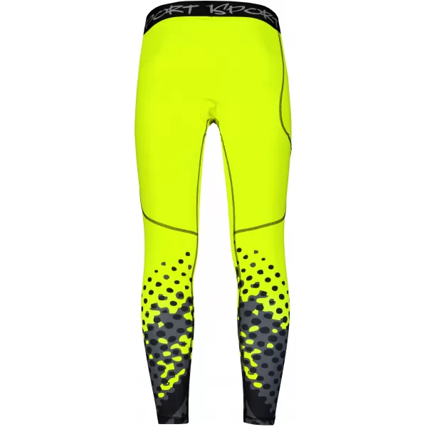  Jambiere sport lungi premium pentru bărbați ALTISPORT VOJ/ALM109LEG01 GALBEN FLUO 