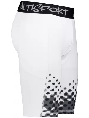 Jambiere sport pentru bărbați pe genunchii premium ALTISPORT VOJ/ALM109LEG02 ALB
