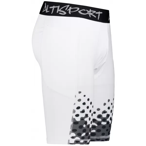  Jambiere sport pentru bărbați pe genunchii premium ALTISPORT VOJ/ALM109LEG02 ALB 