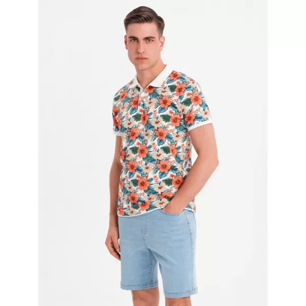  Tricou pentru bărbați OMBRE OM-POSS-0149 ALB 