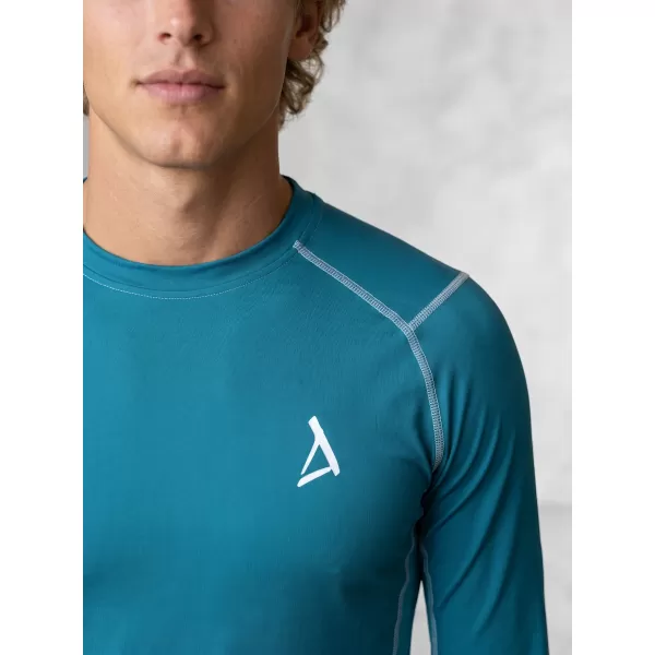  Tricou de compresie funcțională pentru bărbați cu premium cu mânecă lungă ALTISPORT VOJ/ALM109TR03 EMERALD-FLUO 