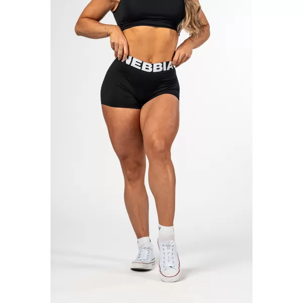  Pantaloni scurți fitness cu talie înaltă GLUTE PUMP 240 BLACK Nebbia 
