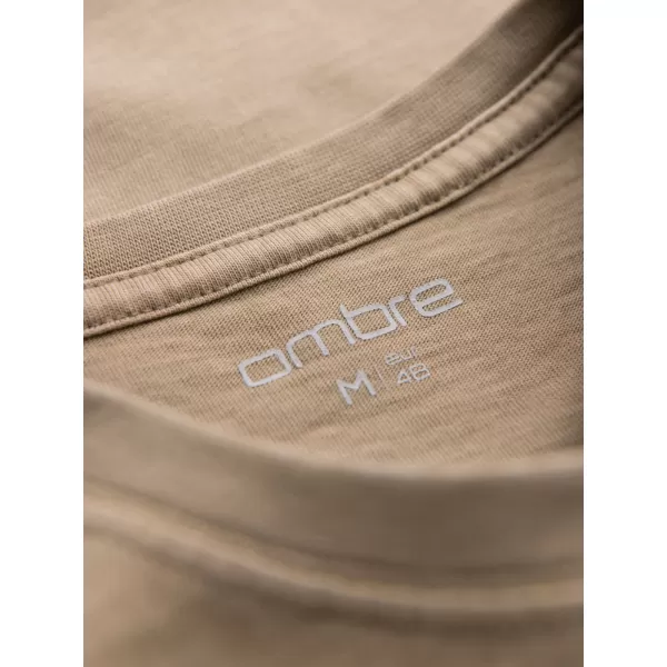  Cămaşă OMBRE OM-TSWT-0201 BEJ ÎNTUNECAT 