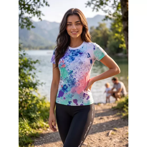  Tricou funcțional premium pentru femei ALTISPORT VOJ/ALW055TR01 VIOLET/VERDE 