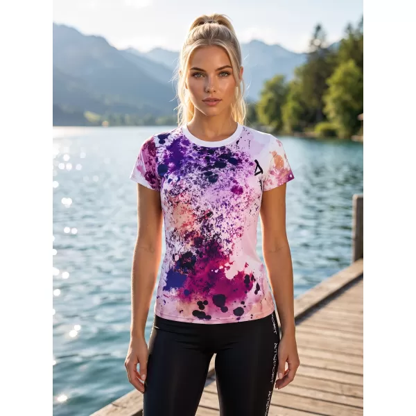  Tricou funcțional premium pentru femei ALTISPORT VOJ/ALW055TR01 VIOLET/PORTOCALIU 
