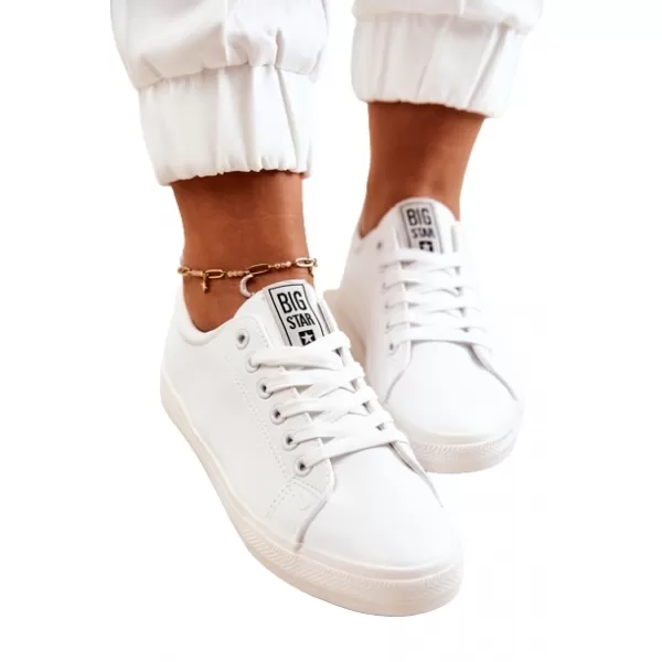  Tenisi de dama din piele BIG STAR JJ274311 WHITE Pantofi Big Star 