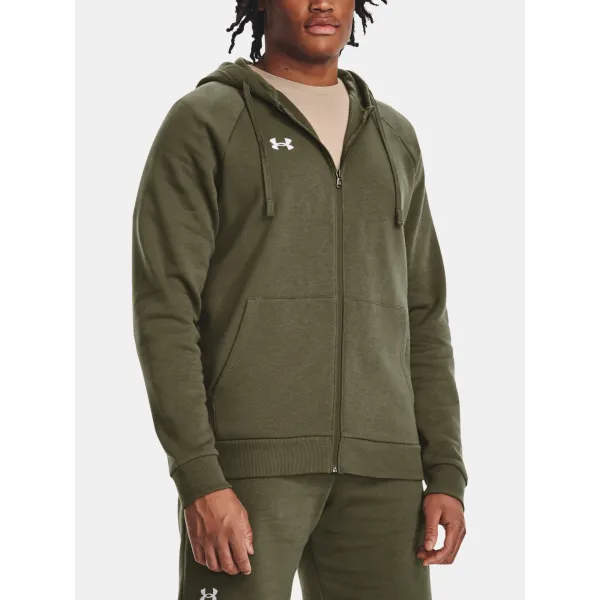  Hanorac pentru bărbați UNDER ARMOUR RIVAL FLEECE FZ HOODIE 1379767-390 VERDE 