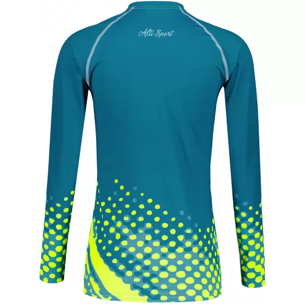  Tricou funcțional pentru femei cu mâneci lungi premium ALTISPORT VOJ/ALW109TR03 EMERALD/FLUO YELLOW 
